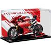 HCAEIOFJ Espositore in acrilico trasparente per Lego Technic 42107 applicabile per moto Ducati Panigale V4 R, scatola regalo (solo vetrina) (fondo nero 2)