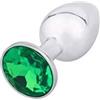 BONDAGERIE® Plug anale con gioiello di colore Verde, sexitoys con sacco incluso, per uomo e per donna, Taglia Taglia: M