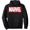 Marvel Melting Logo Felpa con Cappuccio, Unisex per Adulti, Nero, L