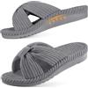 Litfun Pantofole ortopediche da donna, punta aperta, con allacciatura incrociata, grigio., 36 EU
