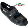 EMANUELA PANTOFOLE EMANUELA Sandali ciabatte pantofole donna regolabili con strappi tessuto SNAKE lucido nero Made in italy (snake nero, Sistema Taglie Calzature EU, Adulto, Donna, Numero, Media, 38)