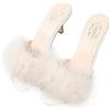 MOBUTOFU Zoccoli Donna Eleganti Tacchi, Ciabatte Bianche Donna Aperte a Punta, Comode per Uso Ufficio e Shopping,