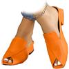 MAOAEAD Sandali slip-on da donna chic e comodi, in tinta unita, versatili, in pelle, quadrati, punta aperta, tacco basso, pantofole, Arancione, 44 EU