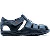 Lusco Sandali da uomo in vera pelle con cinturino in pelle all'aperto spiaggia estiva chiusa, Nero , 39 2/3 EU
