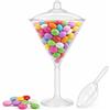 Decoraparty Calice Porta Confetti + Coperchio + Paletta Trasparente, Bicchiere Martini Centrotavola con Cucchiaino, da Tavola per Caramelle Cioccolatini Portaconfetti Confettata 16 cm x 30,5 cm