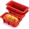 VINATO 3 Pezzi Stampi in Silicone per Dolci, Stampo Silicone Torta Rettangolare Stampo in Silicone Antiaderente Stampi Silicone Dolci per Brownie, Torte, Pane, Senza BPA, Rosso