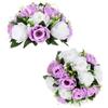 BLOSMON Centrotavola floreale per tavoli matrimonio 2 pezzi lilla e bianco fiori finti composizione di rose bouquet floreale centrotavola palle artificiali centro matrimonio pezzi di San Valentino