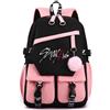 Roffatide Kpop Stray Kids Backpack Studenti Borsa duratura con più tasche Zaino a spalla della scuola superiore media per gli adolescenti Fans Stay Regali Rosa B