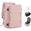 VENATIN Zaino Ryanair 40x20x25 Sottovuoto con pompa Wizzair Sottovuoto da viaggio Bagaglio a Mano con compressione sottovuoto Zaino Donna Zaino Casual Laptop 14 Pollici,Rosa