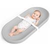 COMOMY Fasciatoio Neonato Impermeabile | Materassino Fasciatoio con Cintura di Sicurezza | Morbido, Leggero e Portatile | Facile da Pulire | per Cassettiera e Comò | Grigio chiaro