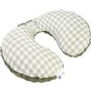 Medi Partners Cuscini da Viaggio Bambini Cuscino per Collo Seggiolino Auto - 100% Cotone Minky Bambino Poggiatesta Cervicale Testa Neonato Aereo Pillow (Griglia con oliva Minky)