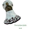 Petra Lux Faretto rustico orientabile lavorato a mano in ceramica nero-oro con decoro SIENA filo MARRONE 1XE14 - 40086/NO/SIE/20