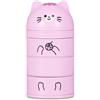 Cartomania Desk Organizer Gatto FEEL AT HOME, Rosa, Organizer da scrivania, Tema gatto, 3 cassettini con apertura laterale, Per bambini e ragazzi, Idea regalo