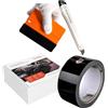 SOLAR SYSTEMS Pellicola Auto Wrap 2080 Nero Lucido 3,5 cm x 10 m | Nastro in vinile adesivo con spatola & bisturi. Per de-chroming & tuning auto. Resistente agli agenti atmosferici.