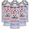 FullCarX AC REPAIR 3 in 1 Ricarica Aria Condizionata Auto con Olio e Sigillante Tappa Perdite Carica Clima 220g Sostituto Gas Refrigerante R134a R12 Facile Usare Ricambio Auto 1992-2016 Confezione da 6