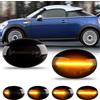 OZ-LAMPE Frecce Laterale Dinamico a LED per BMW MINI Cooper R55 R56 R57 R58 R59, Indicatori di Direzione Laterale a LED Canbus, Nero 2 Pezzi