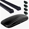 AREARICAMBI Portatutto Per Auto- compatible con Tiguan - Rails- Dal 2016 In Poi Portatutto Per Auto- -Piu Box 430Lt Nero Opaco-