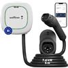 Wallbox Pulsar Max 7.4kW - Caricatore Auto Elettrica fino a 32A - Cavo 5 Metri - Ricarica Veicoli Elettrici Connettore Tipo 2 - Caricabatterie EV/PHEV - Smartapp WiFi e Bluetooth - Uso Interno/Esterno