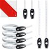 Eaze Life Set di 4 corde di serraggio per il fissaggio di lavagne di avvertimento, tenditore in gomma, lunghezza regolabile (bianco, 50 cm)
