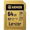 LEXAR Carte SDXC Pro Gold Series ARMOR UHS-II 64GB V60 IP68 Stainless Steel R280/W210MB/s