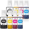 Spaceink Inchiostro 102 Multipack 2 Set Compatibile per Epson ET-2850 ET-4750 ET-4850 ET-2750 ET-2856 ET-3850 ET-4856 ET-15000 ET-3750 ET-2700 ET-370 2751. ET-2756 Stampante (2 Nero, 2 Ciano, 2 Magenta, 2