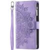 Rnrieyta Miagon Cerniera Portafoglio Custodia per Xiaomi Redmi Note 13 PRO Plus 5G,Magnetica Totem Fiore Goffratura Cover Protettiva Libro con Porta Carte Flip Caso con Cinturino da Polso