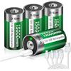 Palogreen 4 batterie ricaricabili USB D al litio/15000 mWh - 1,5 V Mono D batterie ricaricabili Lr20 ricarica rapida in 4 ore con cavo di ricarica di tipo C, protezione da sovraccarico