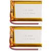 Uxney 3,7 V 3000 mAh Batteria LiPo ricaricabile, batteria al litio-polimero 103450 con protezione PCM, connettore Micro-JST 1,25 mm a 2 pin per ESP32, Arduino, NodeMCU, drone RC (confezione da 2)