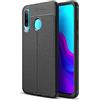 NALIA Design Cover compatibile con Huawei P30 Lite Custodia, Aspetto in Pelle Sottile Silicone Copertura Protettiva, Slim Case Antiurto Bumper Morbido Gomma Cellulare Cuoio Guscio Skin Pelle - Nero