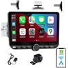 Alondy Autoradio 1 Din con Ruotabile schermo (10,1), compatibile con [Wireless] Apple CarPlay/Android Auto Bluetooth USB Type-C telecamera posteriore AM/FM/RDS Radio