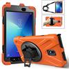 Dusgixar Cover Galaxy Tab Active 2 8.0 T390 T395 T397, Resistente Antiurto PC Duro 360 Gradi Cavalletto Rotante e Tracolla, Silicone Protezione Custodia per Famiglia/Bambino