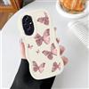 LEHEHE Custodia per Honor 200, Cover Farfalla Aesthetic con Bordo Ondulato Curly Edge, Morbida TPU Silicone Antiurto Slim Antigraffio Protettiva-Bianco