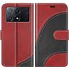 BoxTii Cover per Xiaomi Poco X6 PRO 5G, Custodia in PU Pelle Portafoglio, Magnetica Flip Cover a Libro con Slot per Schede per Xiaomi Poco X6 PRO 5G, Rosso