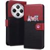 Rnrieyta Miagon per Xiaomi Redmi 14C Cover,Custodia Cartone Cane Gatto Carino Portafoglio a Libro in PU Pelle Giuntato Flip Cover con Porta Carte Chiusura Magnetica Case,Nero