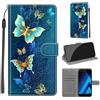 KENHONER Custodia per Samsung Galaxy A5 2017, Farfalla | Portafoglio Pelle PU, Magnetica, Resistente Agli Urti, Scomparto Carte Credito, Pieghevole, Flip Libro, Motivo