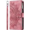 Rnrieyta Miagon Cerniera Portafoglio Custodia per Oppo Realme C21,Magnetica Totem Fiore Goffratura Cover Protettiva Libro con Porta Carte Flip Caso con Cinturino da Polso