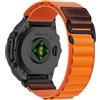 RanBluu QuickFit 26mm Nylon Cinturino per Garmin Fenix 8 Pro 51mm/Quatix 8 51mm/Tactix 8/fēnix 8/Enduro 3/Fenix 7X, Cinturini Sportivi di Ricambio per Garmin Descent Mk3i, Arancione