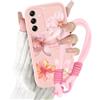 Xylota Cover con Cordino per Samsung Galaxy A55 5G, Estivi Aesthetic Ibisco Fiori Disegni Ragazze Custodia con Corda Bracciale Laccio Laccetto, Sottile Silicone TPU Antiurto Case per Samsung A55, Rosa