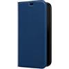 WIIUKA Custodia per iPhone 14 Pro Max, in pelle dalla Germania, con scomparto per carte di credito, extra sottile, con funzione di supporto, colore: blu