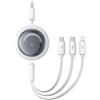 Baseus Cavo dati Baseus Free2Draw retrattile USB-C/Lightning/MicroUSB 100W 1,1m Bianco