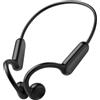 LAMA Cuffie a conduzione ossea, senza fili, Bluetooth 6.0, cuffie sportive, IP55, impermeabili, Open Ear Sport, 15 ore di autonomia, per fitness, escursionismo, corsa, ciclismo, jogging