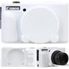 Supmay Custodia per fotocamera digitale Canon PowerShot SX740 HS/SX730 HS, custodia protettiva in morbido silicone con copriobiettivo rimovibile, custodia in gomma morbida in silicone, Bianco