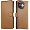 JUNETOP Cover per Honor 600 Lite 5G con Vetro Temperato, Marrone
