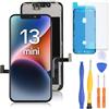 bokman Schermo per iPhone 13 mini LCD Display | Display FHD, facile da sostituire, alta risoluzione, kit di strumenti completo. FACE ID e TRUE TONE programmabili