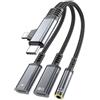 Okaywork Adattatore USB C Jack e Carica 3 in 1 - Sdoppiatore USB C e Lightning a Jack 3.5 mm Audio con Ricarica Rapida PD 60W, Cavo Adattatore Cuffie per iPhone 17 16 15 14 13 12 11, Samsung,Huawei