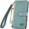 Rnrieyta Miagon Cerniera Portafoglio Custodia per iPhone 12 Mini,Magnetica Cuore Cover Protettiva Libro con 7 Porta Carte Flip Caso con Cinturino da Polso