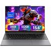 DIAKUOE Portatile PC 15,6 Pollici, Core i7 6500U CPU, 16GB RAM, 512GB SSD, Notebook Win11 Display IPS 1920x1080P, Laptop Tastiera Retroilluminata, Wi-Fi 5, USB 3.0, Mini HDMI, TF, 5000 mAh