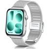 ToVioc Metallo Cinturino per Huawei Watch Fit 5 Pro/4 Pro/Fit 5 4 3 | Cinturini in Acciaio Inossidabile da Adatto per Huawei Watch Fit 5 4 3 / Fit 5 Pro/4 Pro - Argento