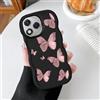 LEHEHE Custodia per Honor 400 Lite 5G, Cover Farfalla Aesthetic con Bordo Ondulato Curly Edge, Morbida TPU Silicone Antiurto Slim Antigraffio Protettiva-Nero