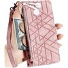 Rnrieyta Miagon Cerniera Portafoglio Custodia per Samsung Galaxy A54 5G,Magnetica Geometria Cover Protettiva Libro con Porta Carte Flip Caso con Cinturino da Polso